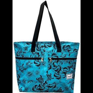 NWT Hawaiian Print Double Zipper Tote Bag